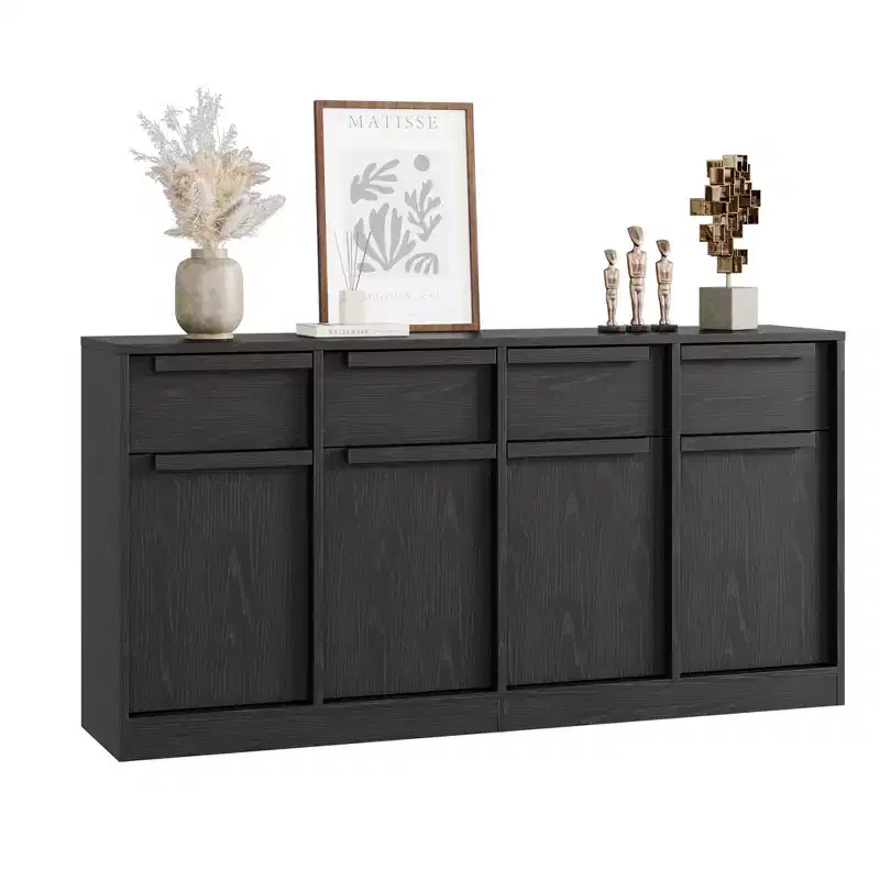 Buffet de Salle à Manger avec 2/4 Tiroirs 80/157 cm, Grand Buffet de Rangement, Meuble de Rangement Moderne pour Cuisine et Salle à Manger