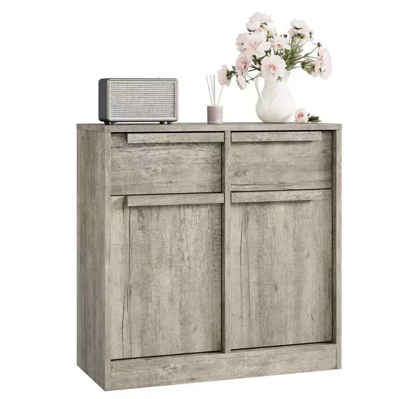 Buffet de Salle à Manger avec 2/4 Tiroirs 80/157 cm, Grand Buffet de Rangement, Meuble de Rangement Moderne pour Cuisine et Salle à Manger