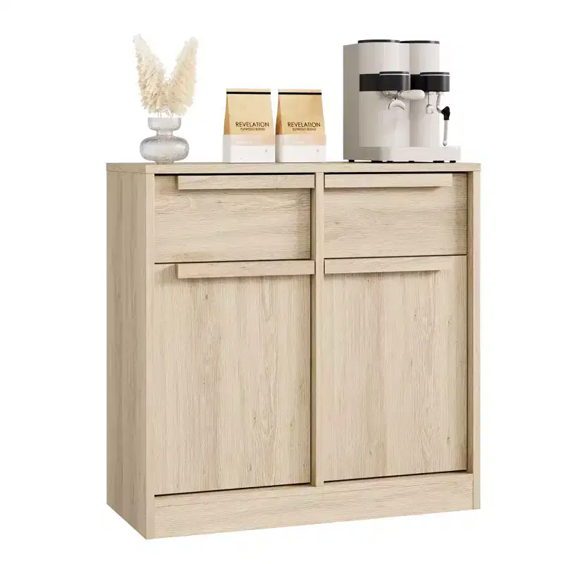 Buffet de Salle à Manger avec 2/4 Tiroirs 80/157 cm, Grand Buffet de Rangement, Meuble de Rangement Moderne pour Cuisine et Salle à Manger