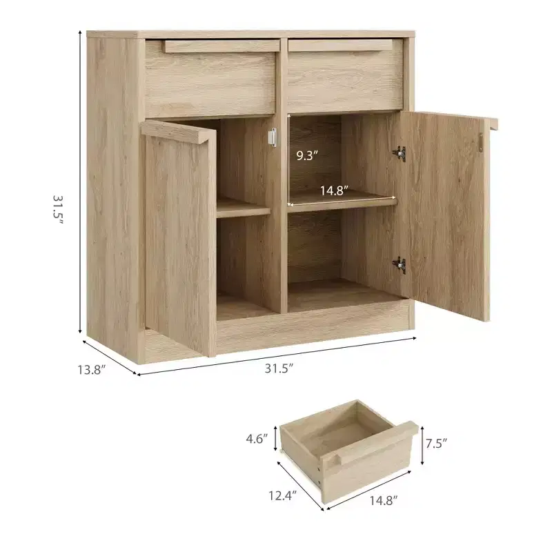 Buffet de Salle à Manger avec 2/4 Tiroirs 80/157 cm, Grand Buffet de Rangement, Meuble de Rangement Moderne pour Cuisine et Salle à Manger