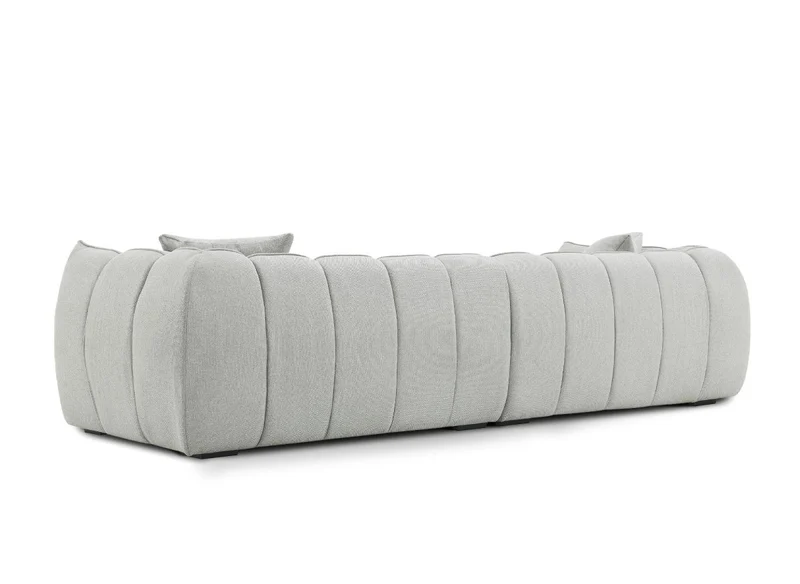 Canapé fixe 4 places en tissu gris ALISSA