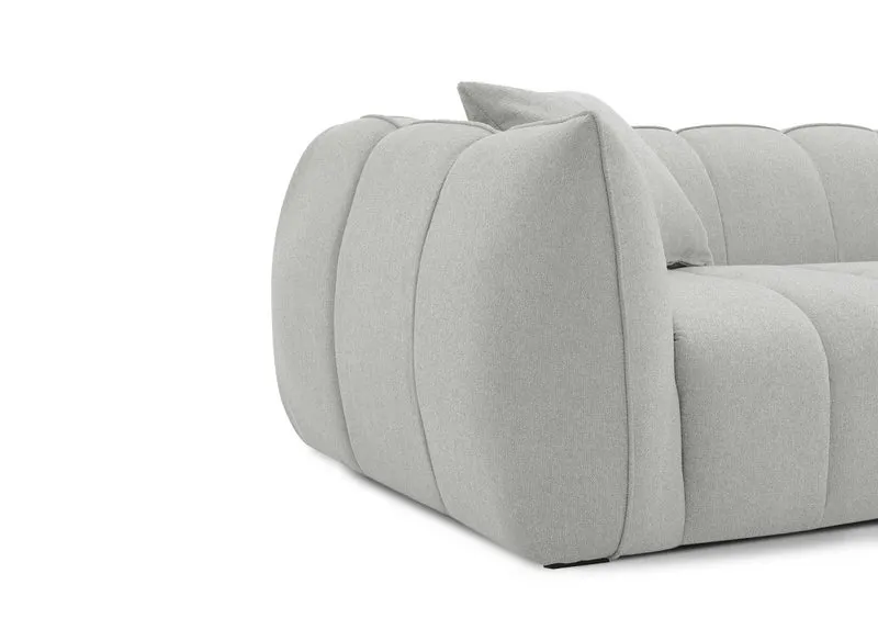Canapé fixe 4 places en tissu gris ALISSA