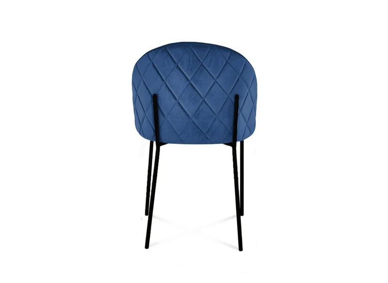 Lot de 2 chaises design en velours bleu pieds noirs KENNETH