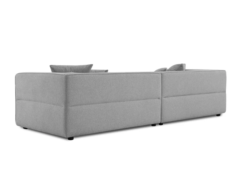 Canapé fixe 4 places en tissu gris EVELYNE