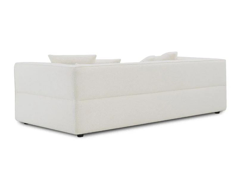 Canapé fixe 3 places effet peau de mouton beige EVELYNE