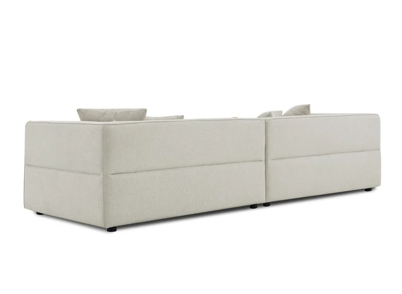 Canapé fixe 4 places en tissu beige EVELYNE