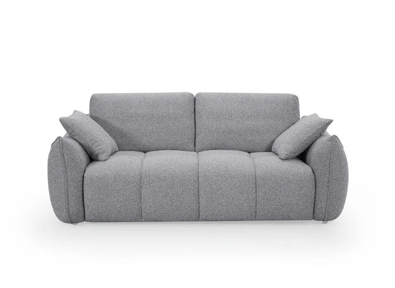Canapé fixe 3 places en tissu bouclette gris EZRA