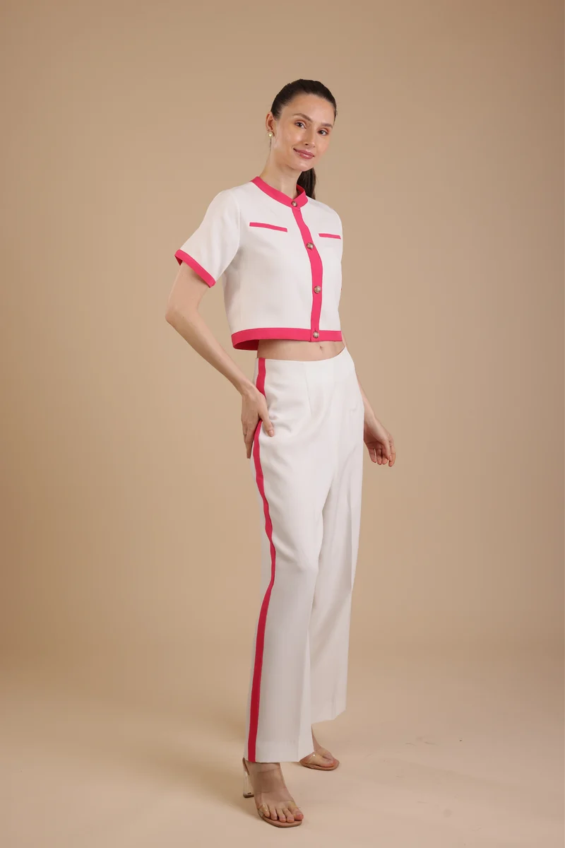 Bordeaux Coord Set (White)