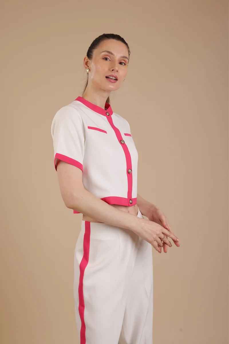 Bordeaux Coord Set (White)