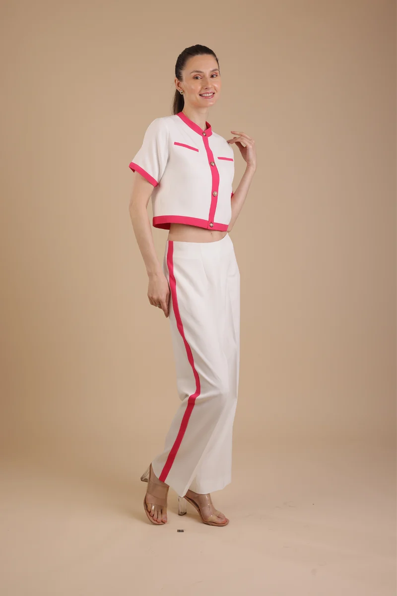 Bordeaux Coord Set (White)