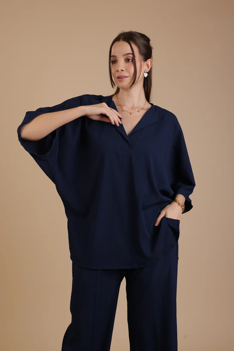 Toluouse Coord Set (Navy Blue)