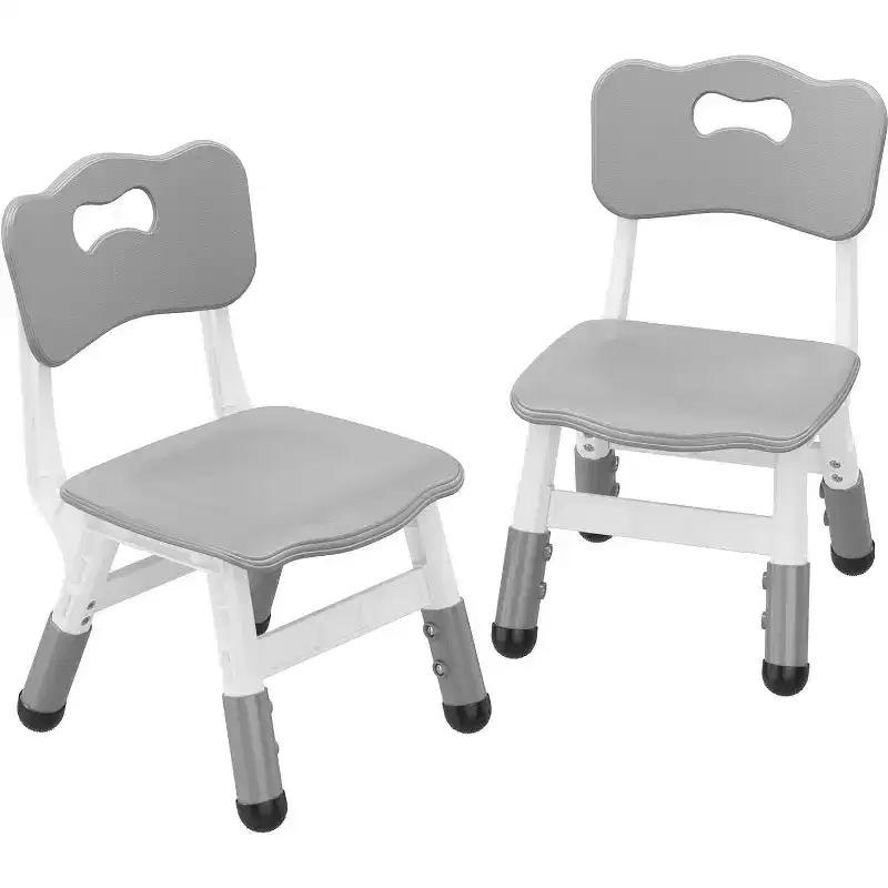 Lot de 2 chaises pour enfants, chaises pour enfants réglables en hauteur, chaises pour tout-petits pour enfants garçons filles de 2 à 6 ans, pour la maison, la famille, la salle de classe, la crèche gris