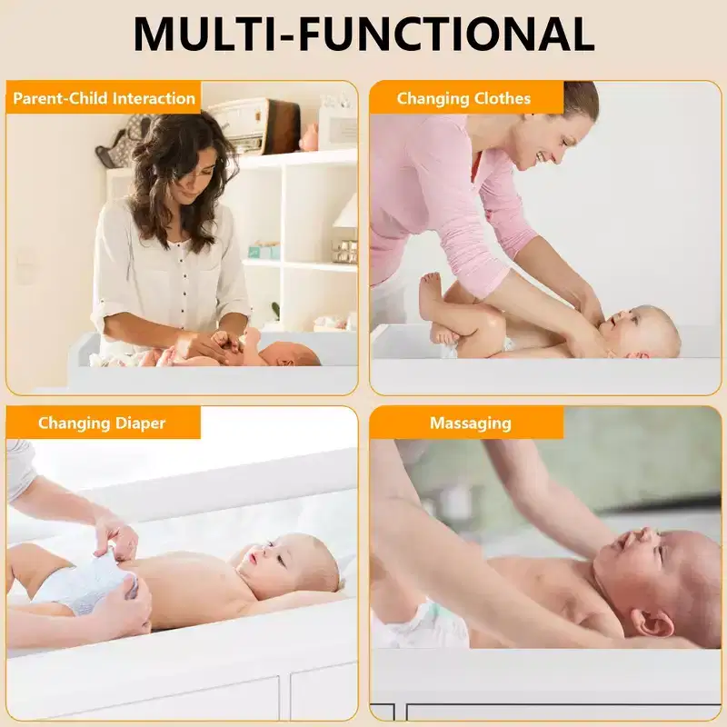 Commode de chambre d'enfant avec plan à langer, commode bébé à 6 tiroirs avec kit anti-basculement, plateau étanche et barrières de sécurité, organisateur de rangement en MDF non toxique