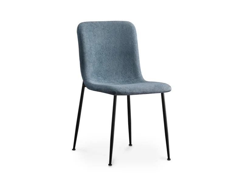Lot de 4 chaises en tissu bleu CHERYL