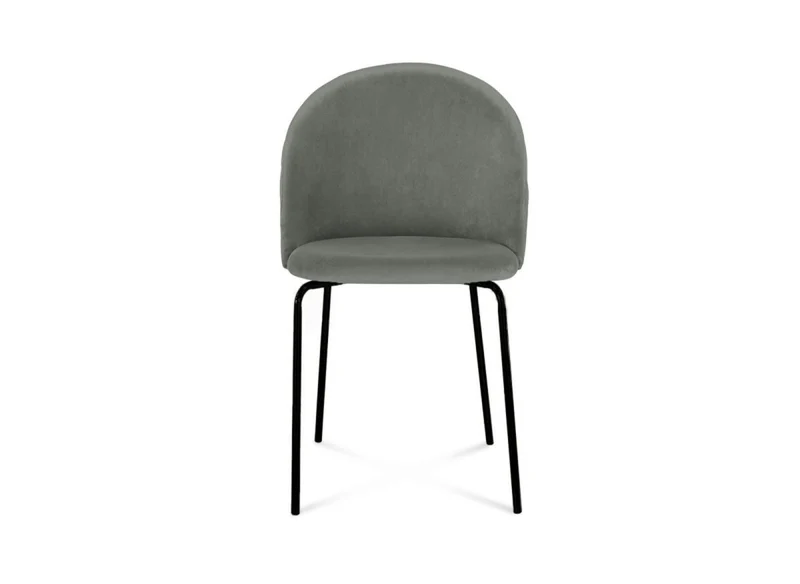Lot de 2 chaises design en velours gris pieds noirs KENNETH