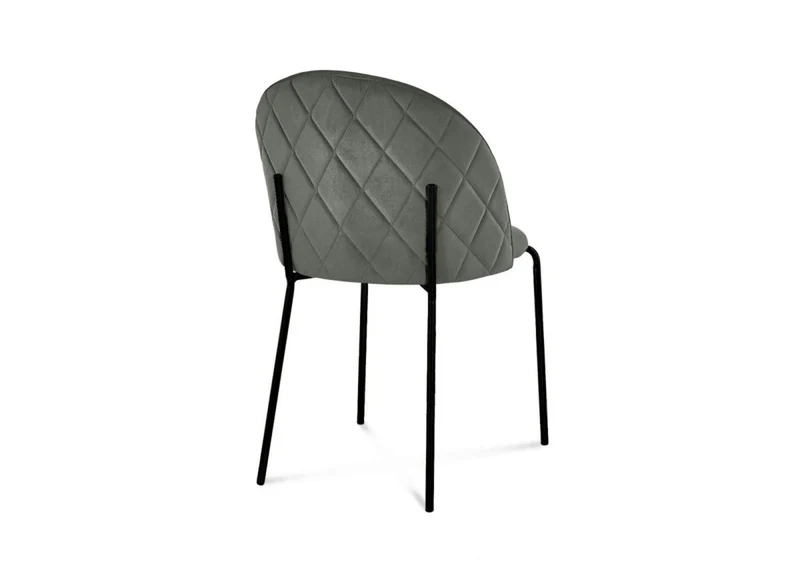 Lot de 2 chaises design en velours gris pieds noirs KENNETH