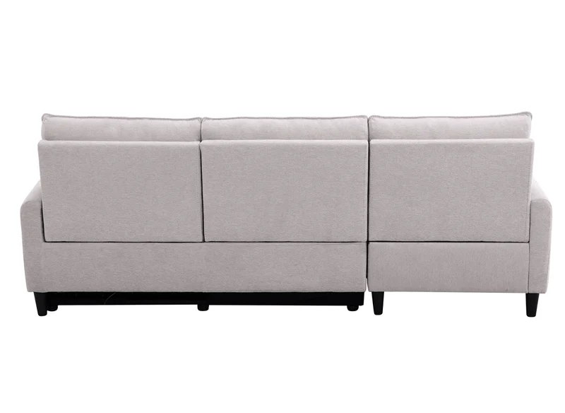 Canapé d’angle relax électrique en tissu beige LUDMILA - Angle gauche