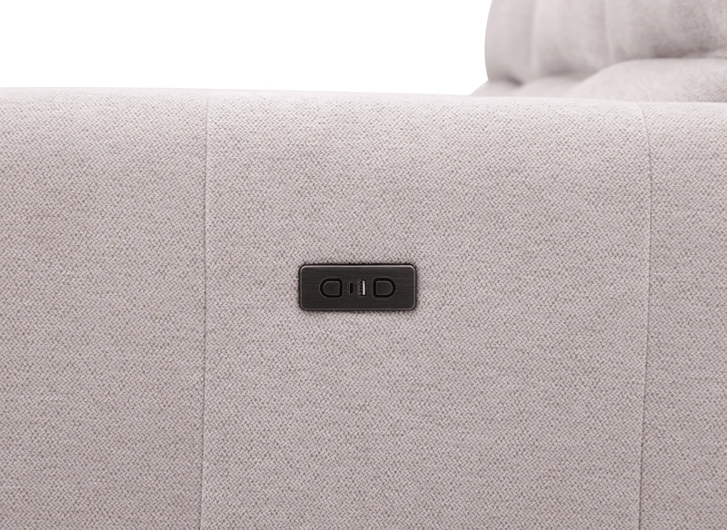 Canapé d’angle relax électrique en tissu beige LUDMILA - Angle gauche