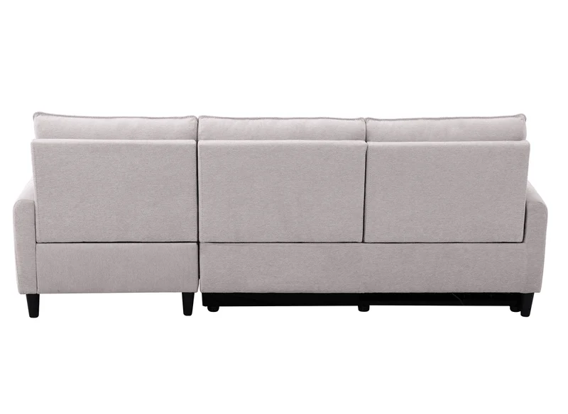 Canapé d’angle relax électrique en tissu beige LUDMILA - Angle droit