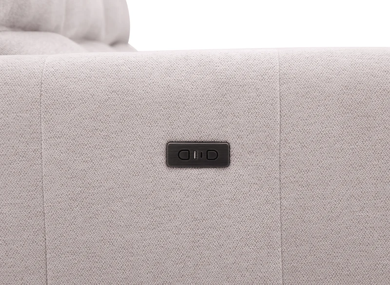 Canapé d’angle relax électrique en tissu beige LUDMILA - Angle droit