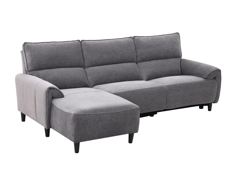 Canapé d’angle relax électrique en tissu gris foncé LUDMILA - Angle gauche