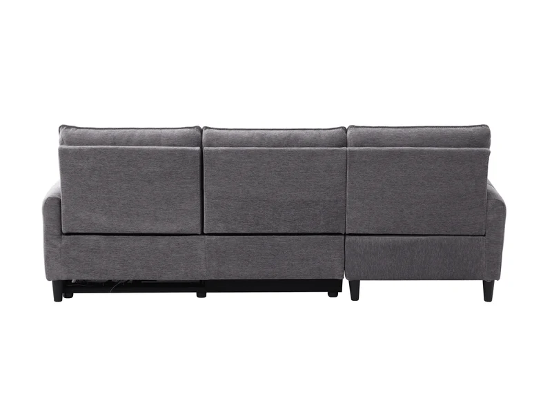 Canapé d’angle relax électrique en tissu gris foncé LUDMILA - Angle gauche