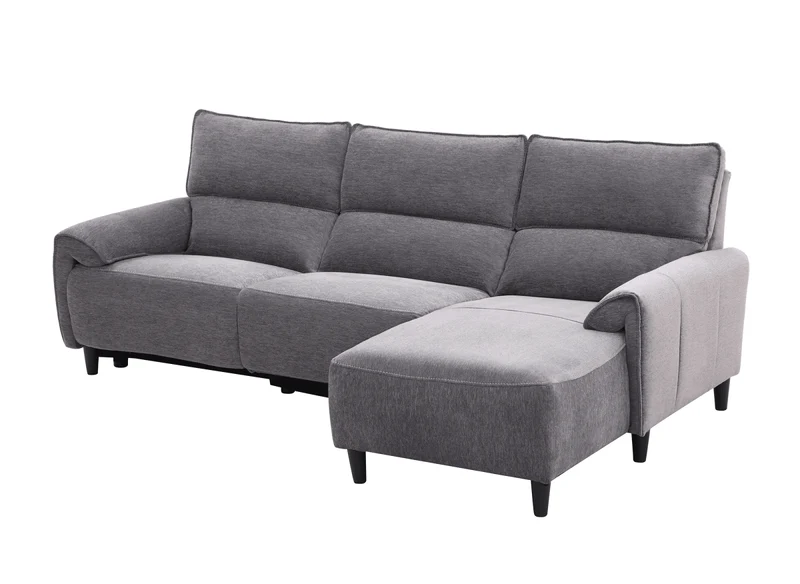 Canapé d’angle relax électrique en tissu gris foncé LUDMILA - Angle droit