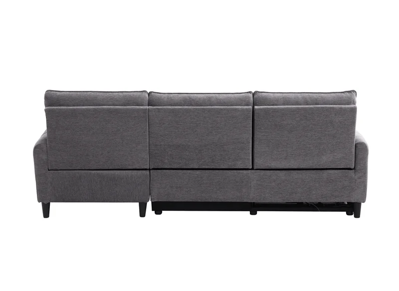 Canapé d’angle relax électrique en tissu gris foncé LUDMILA - Angle droit