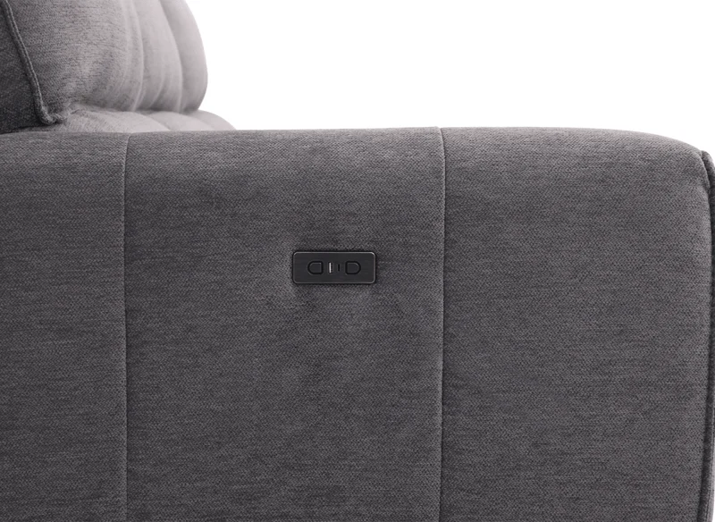 Canapé d’angle relax électrique en tissu gris foncé LUDMILA - Angle droit