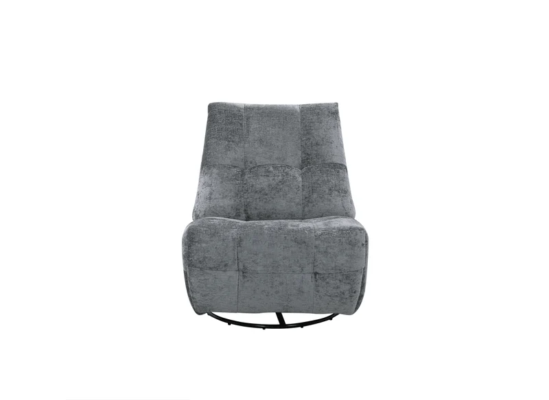 Fauteuil relax pivotant en velours chiné gris LISON