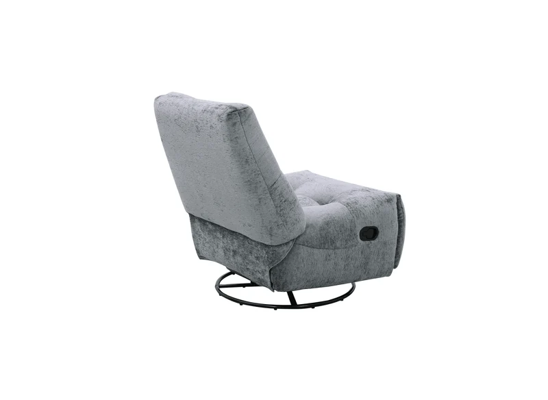 Fauteuil relax pivotant en velours chiné gris LISON