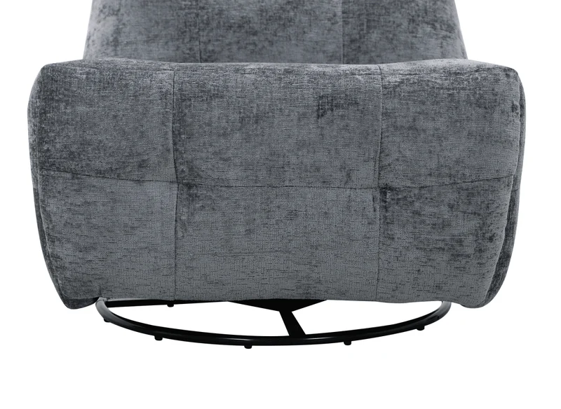 Fauteuil relax pivotant en velours chiné gris LISON