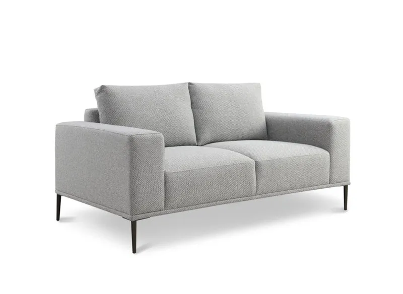 Canapé fixe 2 places en tissu gris clair ARNOLD