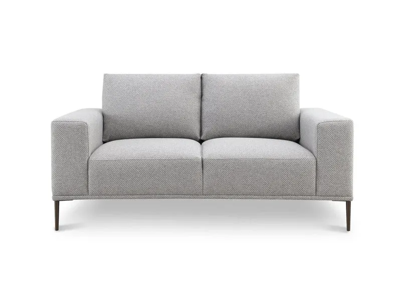Canapé fixe 2 places en tissu gris clair ARNOLD