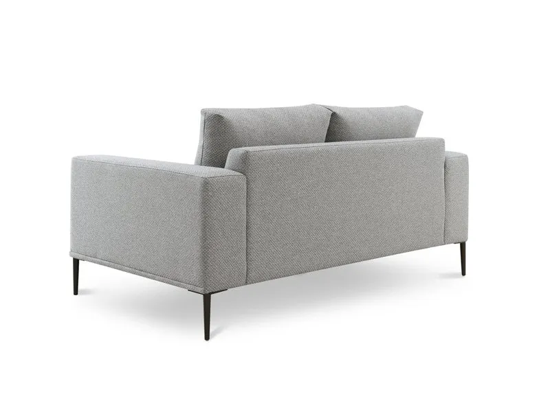 Canapé fixe 2 places en tissu gris clair ARNOLD
