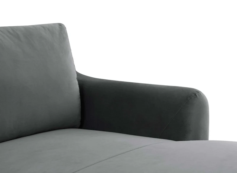 Canapé droit fixe 2 places en velours gris CELINE