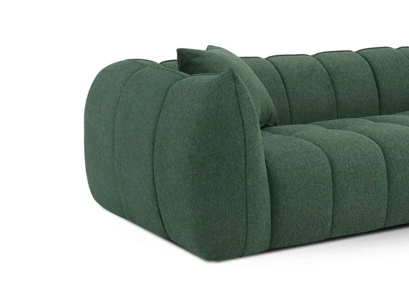 Canapé fixe 4 places en tissu vert ALISSA