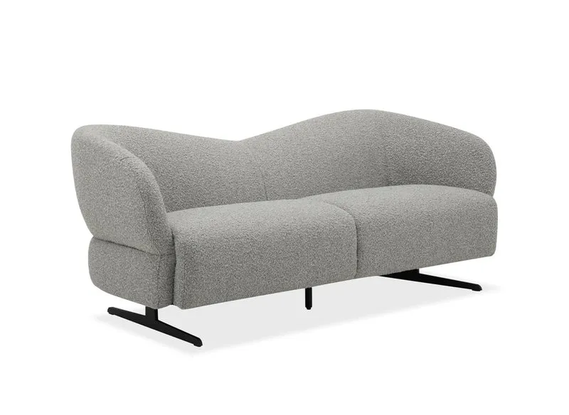 Canapé fixe 3 places en tissu effet peau de mouton gris clair LEXIE