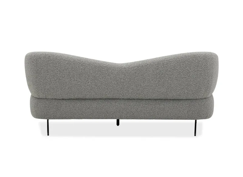 Canapé fixe 3 places en tissu effet peau de mouton gris clair LEXIE
