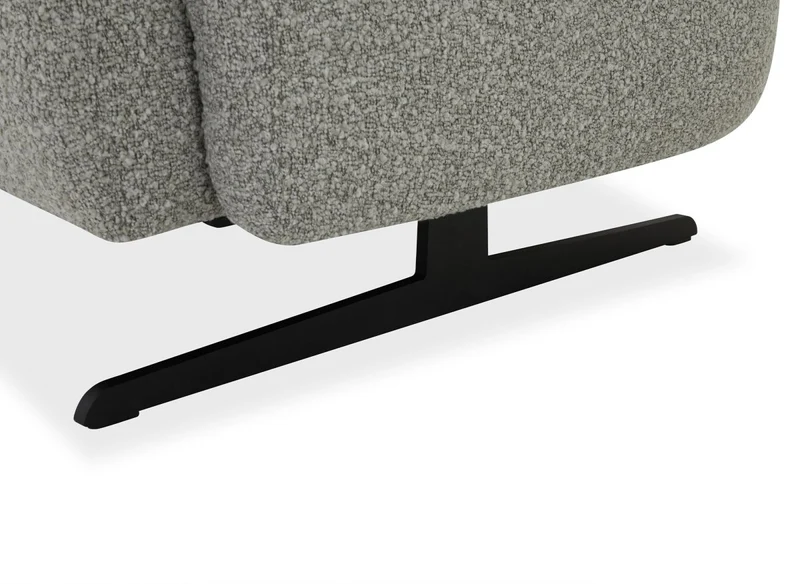 Canapé fixe 3 places en tissu effet peau de mouton gris clair LEXIE