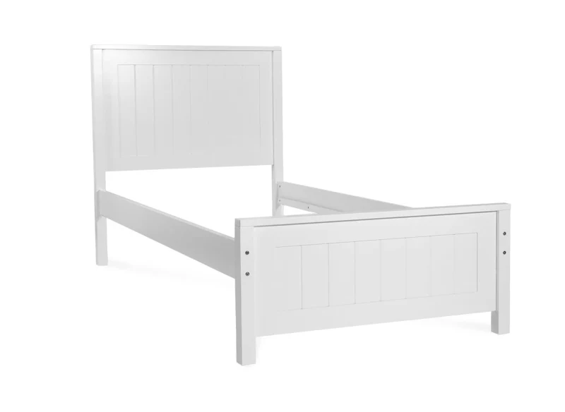Lit 1 personne en bois blanc 90x190 cm KENNY