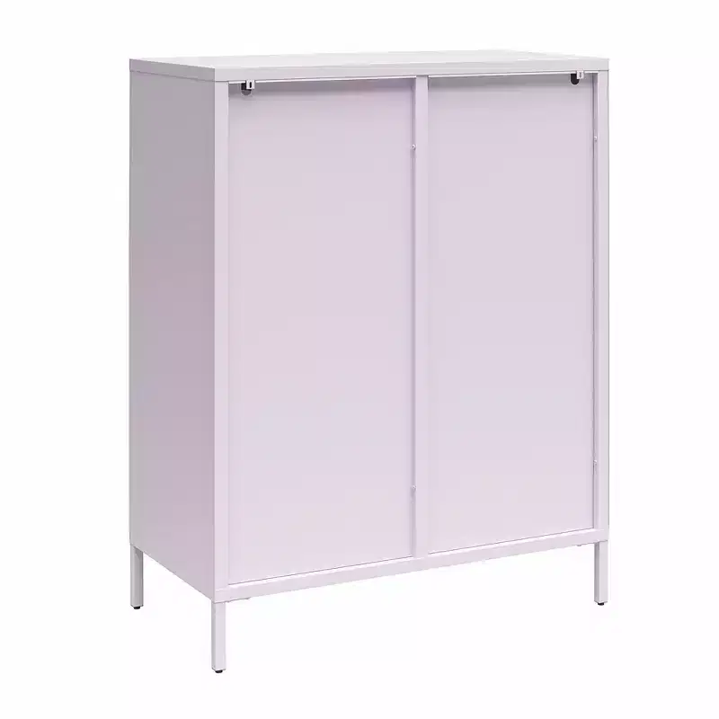 Buffet d'appoint Dalton Modern 40 en métal et verre à 2 portes