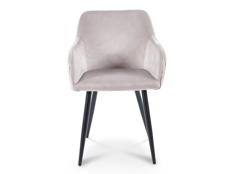 Lot de 2 chaises en velours beige pieds en métal noir DEVOR