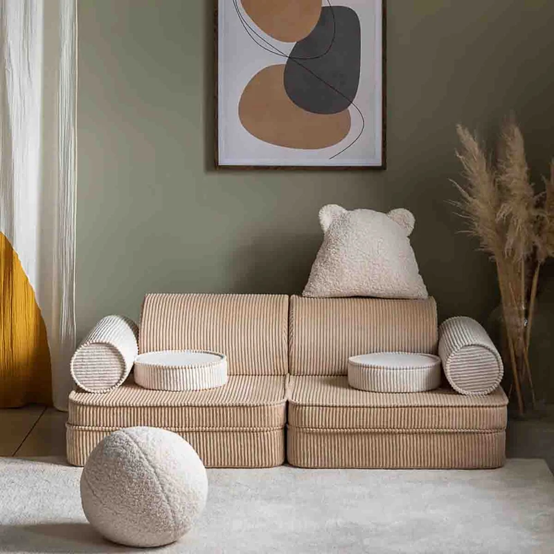 SOFA MODULABLE - VELOURS CÔTELÉ