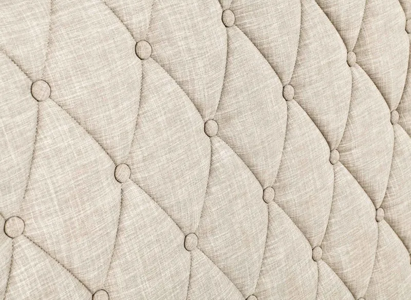 Lit double avec 4 tiroirs en lin beige 180x200 cm LEANDRE