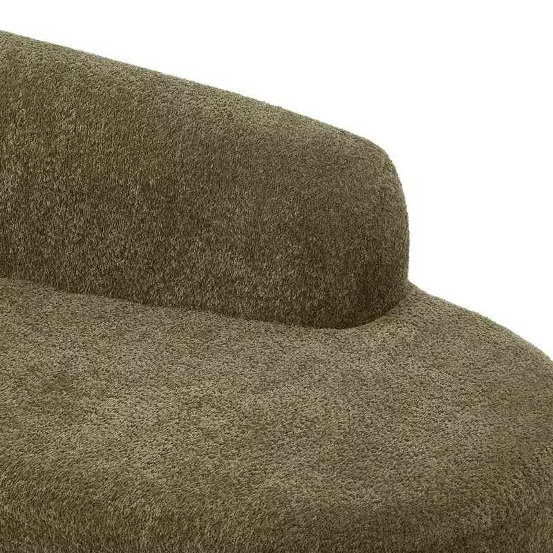 Chaise longue, canapé moderne du milieu du siècle avec cadre en bois d'hévéa, méridienne gauche pour salon