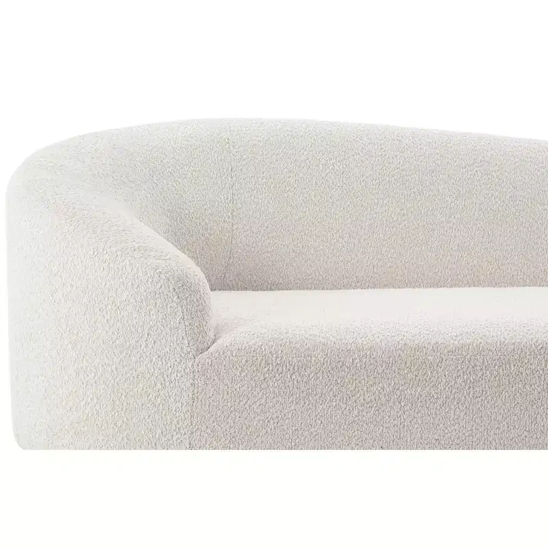Chaise longue, canapé moderne du milieu du siècle avec cadre en bois d'hévéa, méridienne gauche pour salon