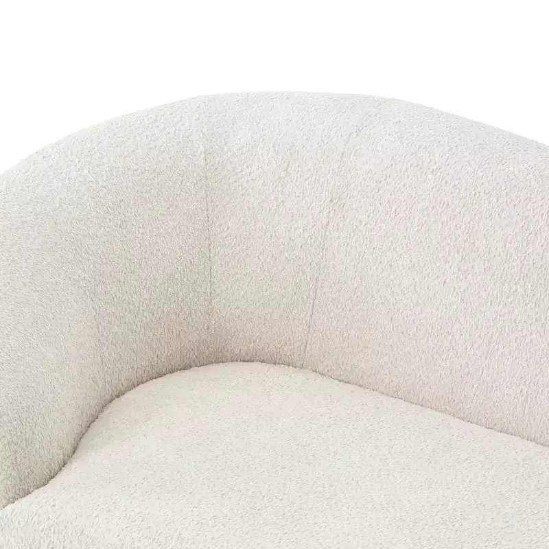 Chaise longue, canapé moderne du milieu du siècle avec cadre en bois d'hévéa, méridienne gauche pour salon