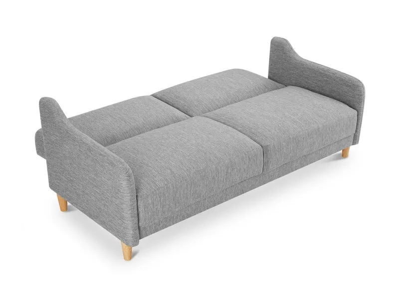 Canapé clic clac 3 places en tissu gris clair MARLON