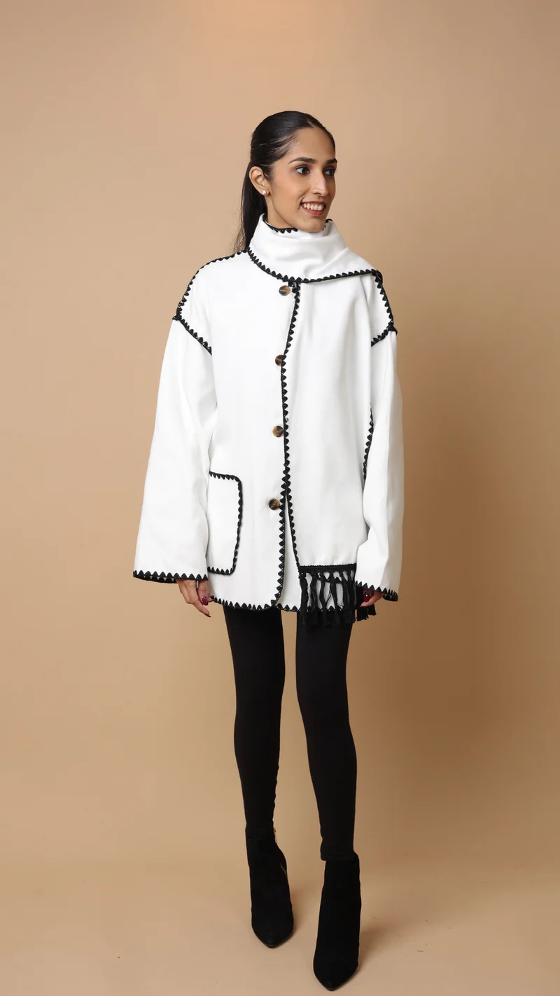 Velora Coat with Scarf (Grey)